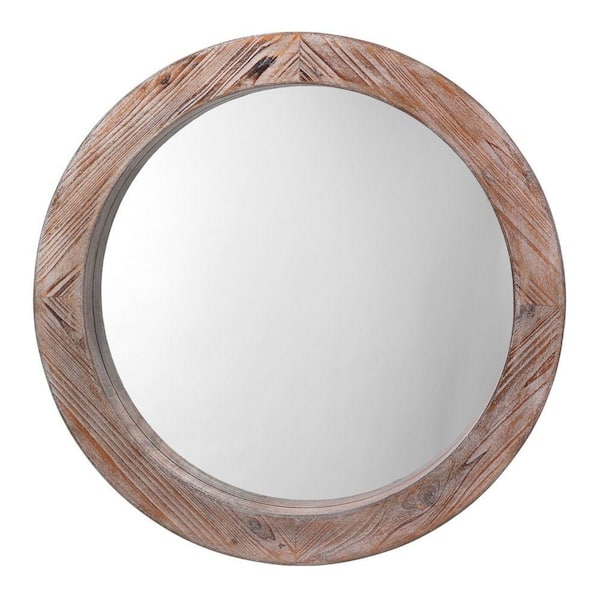 Benjara 2 in. W x 24.25 in. H Rope Frame Brown and Silver Wall Mirror