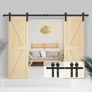 13 ft./156 in. J-Shaped Sliding Double Barn Door Hardware Kit