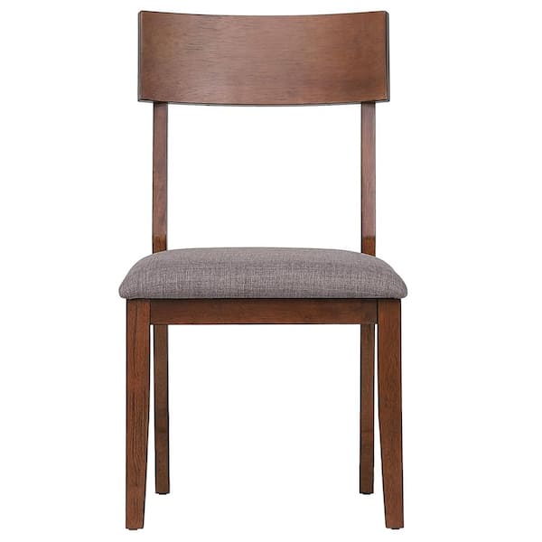 AndMakers Mid Century Danish Walnut Upholstered Performance Fabric Dining Side Chair (Set of 2)