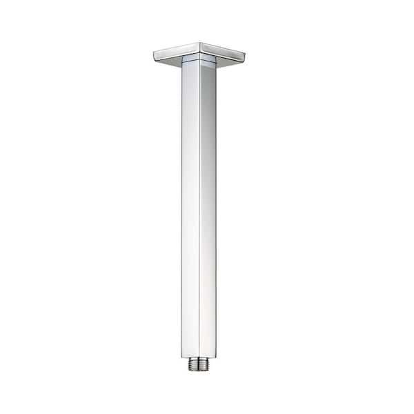 RAINLEX 8 in. 200 mm Square Ceiling Mount Shower Arm and Flange, Chrome