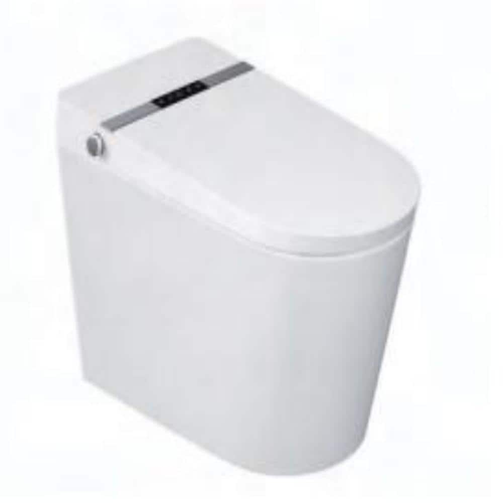 HOROW Tankless Elongated Smart Toilet Bidet 1.1/1.6 GPF in Rose Gold ...