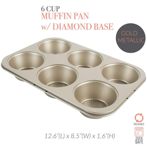 Polish Pottery Muffin Pan -- Diamond Lattice