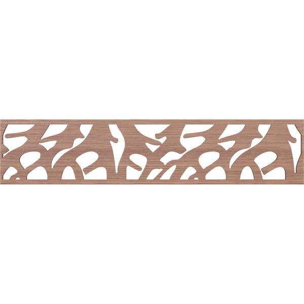Ekena Millwork Manton Fretwork 0.25 in. D x 46.75 in. W x 10 in. L Walnut Wood Panel Moulding