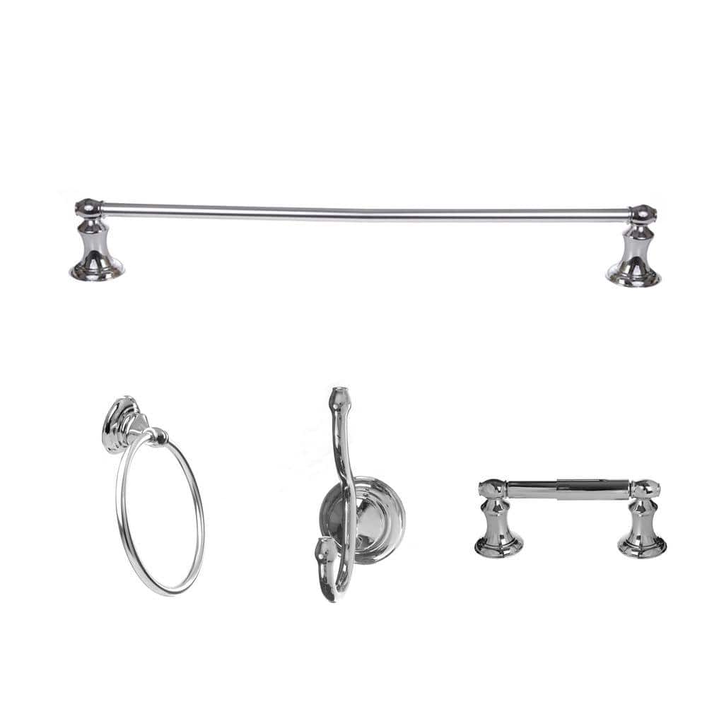 Highlander Collection 4-Piece Bathroom Accessory Set in Chrome