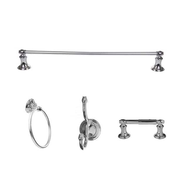 Highlander Collection 4-Piece Bathroom Accessory Set in Chrome