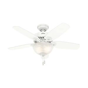 Builder Small Room 42 in. Indoor Snow White Bowl Ceiling Fan with Light Kit