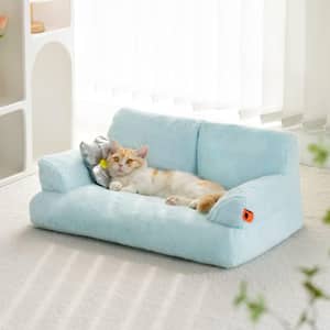 26 in. L x 14.56 in. W x 13 in. D Small Blue Pet Couch Bed Washable Cat Beds Dogs Cats up to 25 lbs. Durable Dog Beds