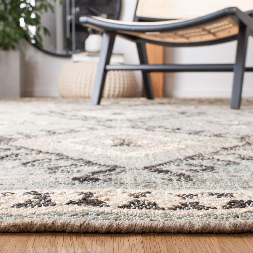 Blue and Black Handmade Flat Woven 9' x 12' Area Rug
