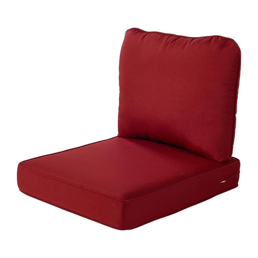 Spring Haven 23.5 in. x 26.5 in. 2-Piece Outdoor Lounge Chair Cushion ...