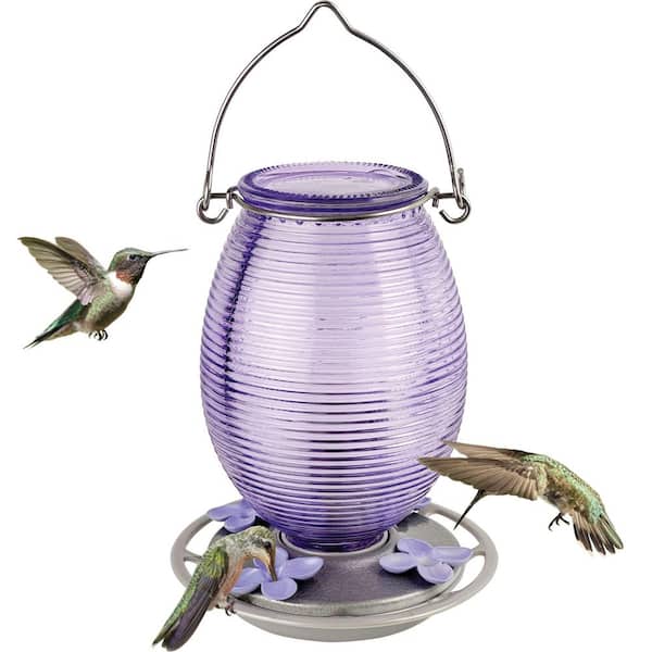 Nature's Way Lilac Dreams Antique Glass Hummingbird Feeder 29 oz