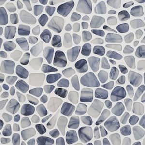 Hydra Blue 11.81 in. x 11.81 in. Frosted Glass Wall Mosaic Tile (0.96 sq. ft./Each)