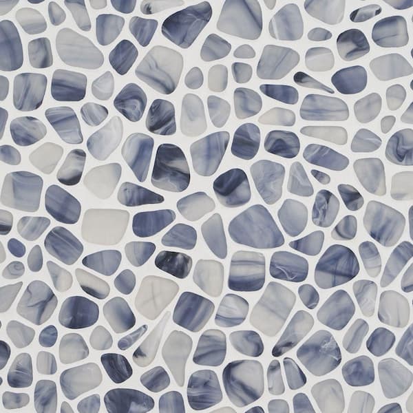 Ivy Hill Tile Hydra Blue 11.81 in. x 11.81 in. Frosted Glass Wall Mosaic Tile (0.96 sq. ft./Each)
