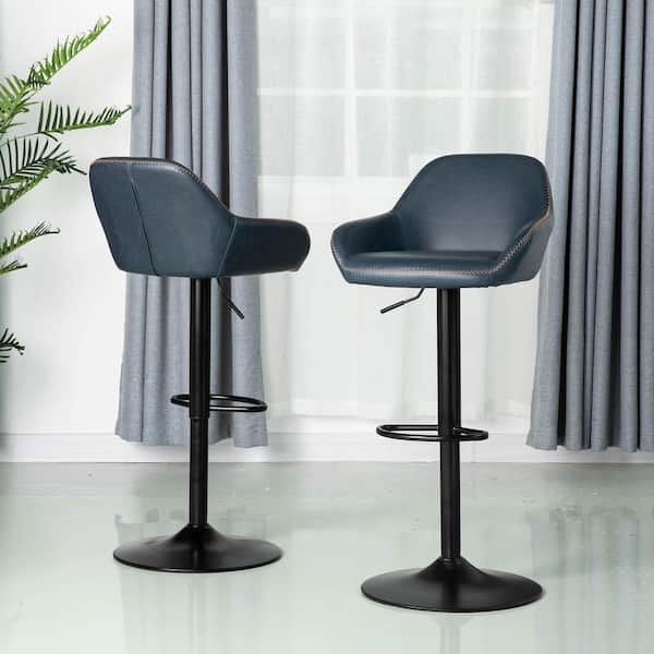 navy swivel bar stools