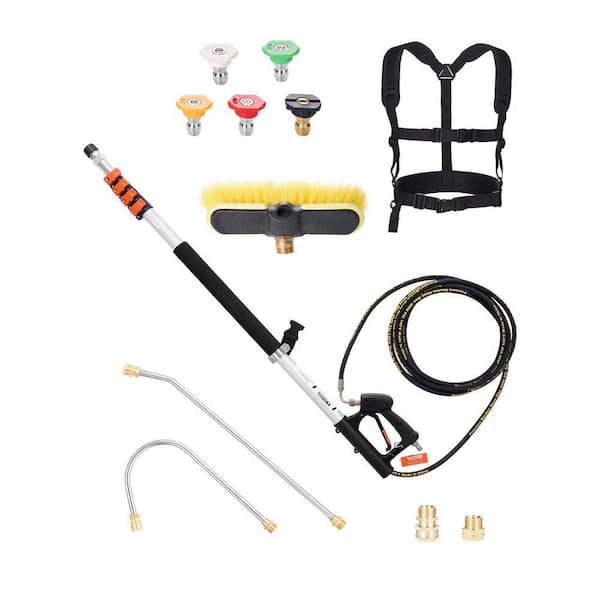 Pressure Washer Telescoping Wand, 18 ft., 4000 psi, Telescopic Spray Wand with Gutter Power Washer Extension Wands