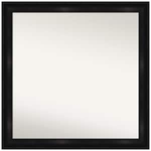 Grand Black Narrow 30 in. W x 30 in. H Square Non-Beveled Framed Wall Mirror in Black