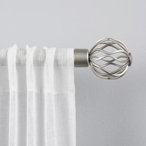 Ogee 36 in. - 72 in. Adjustable 1 in. Single Curtain Rod Kit in Matte Silver with Finial