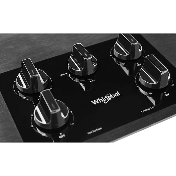 Whirlpool 36 in. Radiant Electric Ceramic Glass Cooktop in Black with 5  Elements including a Dual Radiant Element WCE55US6HB - The Home Depot