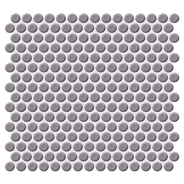 Daltile Restore Engine Gray 12 in. x 12 in. Glazed Porcelain Penny Round Mosaic Tile (10 sq. ft./Case)