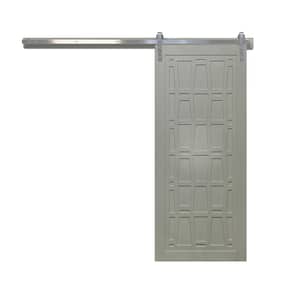 42 in. x 84 in. Whatever Daddy-O Dove Wood Sliding Barn Door with Hardware Kit in Stainless Steel