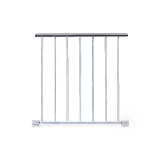 Toronto 38 in. H x 39 in W Silver Metal Stair Railing Kit Starter Kit