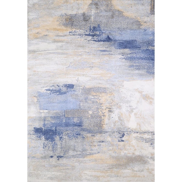 BASHIAN Everek Ivory/Multi 9 ft. x 12 ft. Abstract Transitional Area Rug