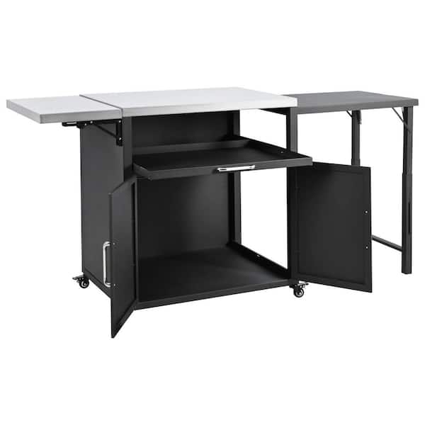 47.2 in. W x 23.7 in. D x 37.4 in. H Black Outdoor Storage Cabinet