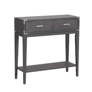 Beckett 30 in. W Anthracite/Pewter Hall Stand with One Drawer and Shelf