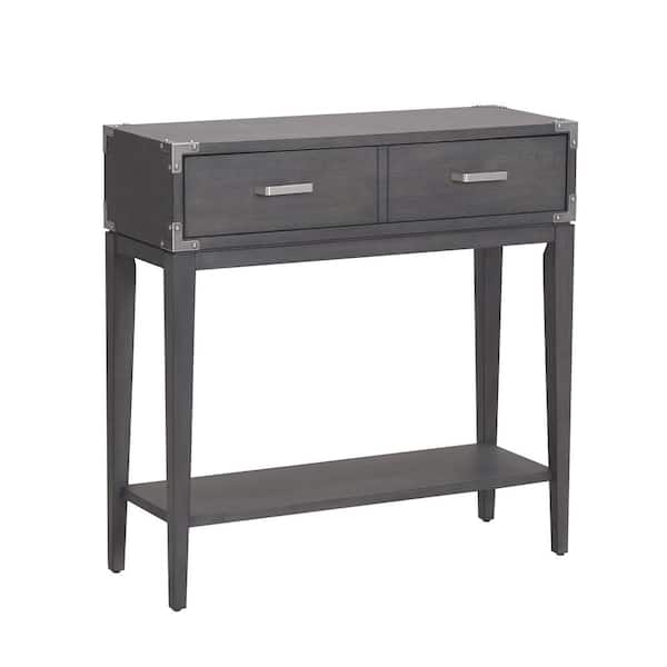 Leick Home Beckett 30 in. W Anthracite/Pewter Hall Stand with One Drawer and Shelf
