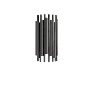 Weslyn 7 in. 2-Light Matte Black Contemporary Wall Sconce