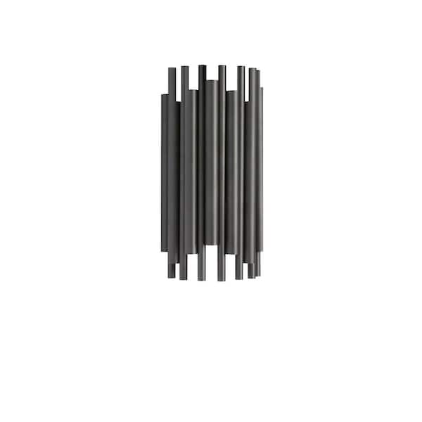 Dainolite Weslyn 7 in. 2-Light Matte Black Contemporary Wall Sconce