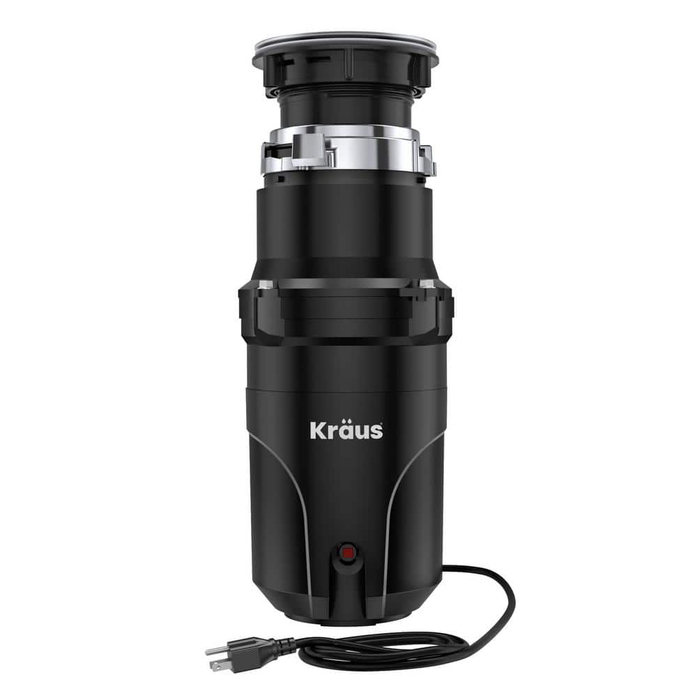 KRAUS WasteGuard High-Speed 1/2 HP Continuous Feed Ultra-Quiet Motor Garbage Disposal