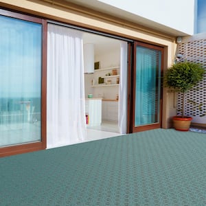 11.5 in. x 11.5 in. Outdoor Interlocking Diamond Polypropylene Patio and Deck Tile Flooring in Green (Set of 6)