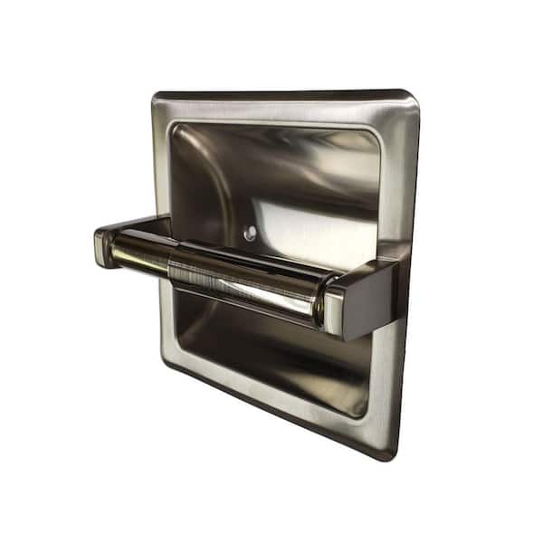 FORIOUS Brushed Nickel Recessed Spring-Loaded Toilet Paper Holder | LL0204BN