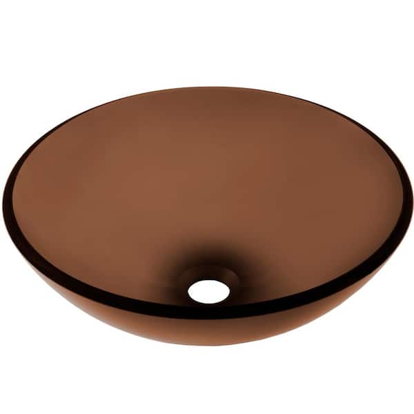 Novatto Ty Glass Vessel Sink in Brown