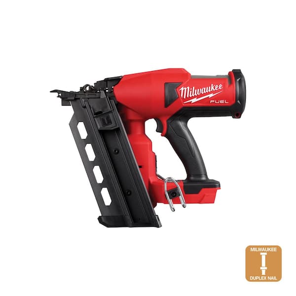 Milwaukee M18 FUEL 18 Volt Brushless Lithium Ion Cordless 21 Degree Duplex Nailer 2844 20 The Home Depot