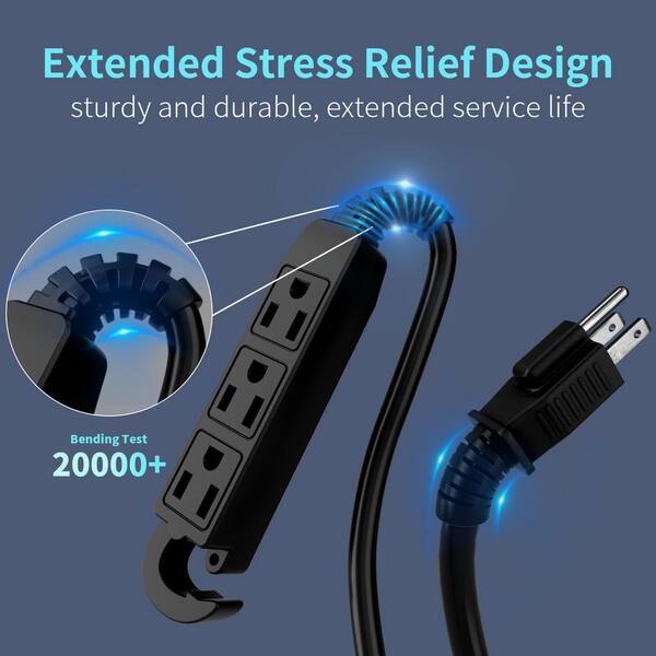 Vrbgify 15 ft 16/3 Indoor / Outdoor Braided Extension Cord, 13A