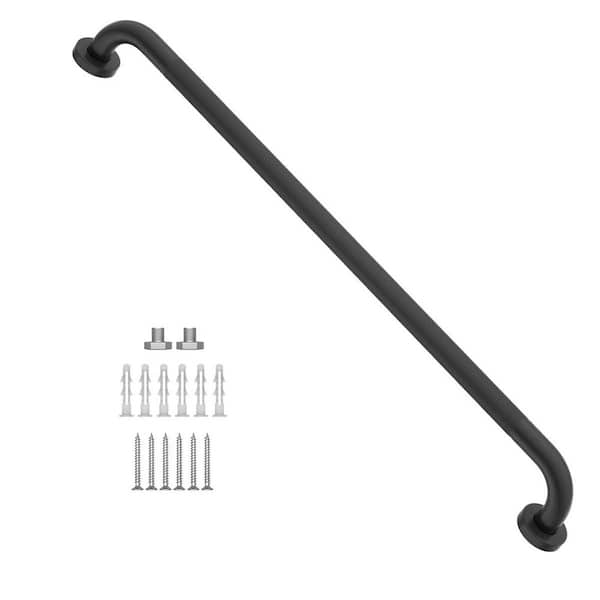 Numhew 32 in. Anti Slip Shower Grab Bar in Black, Knurled Bathroom Grab Bar, Safety Hand Rail Support for Elderly