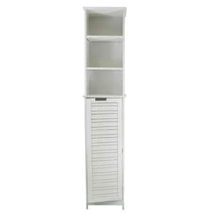 Miami 13.13 in. W x 10.4 in. D x 68 in. H Freestanding Cabinet Linen Tower in White