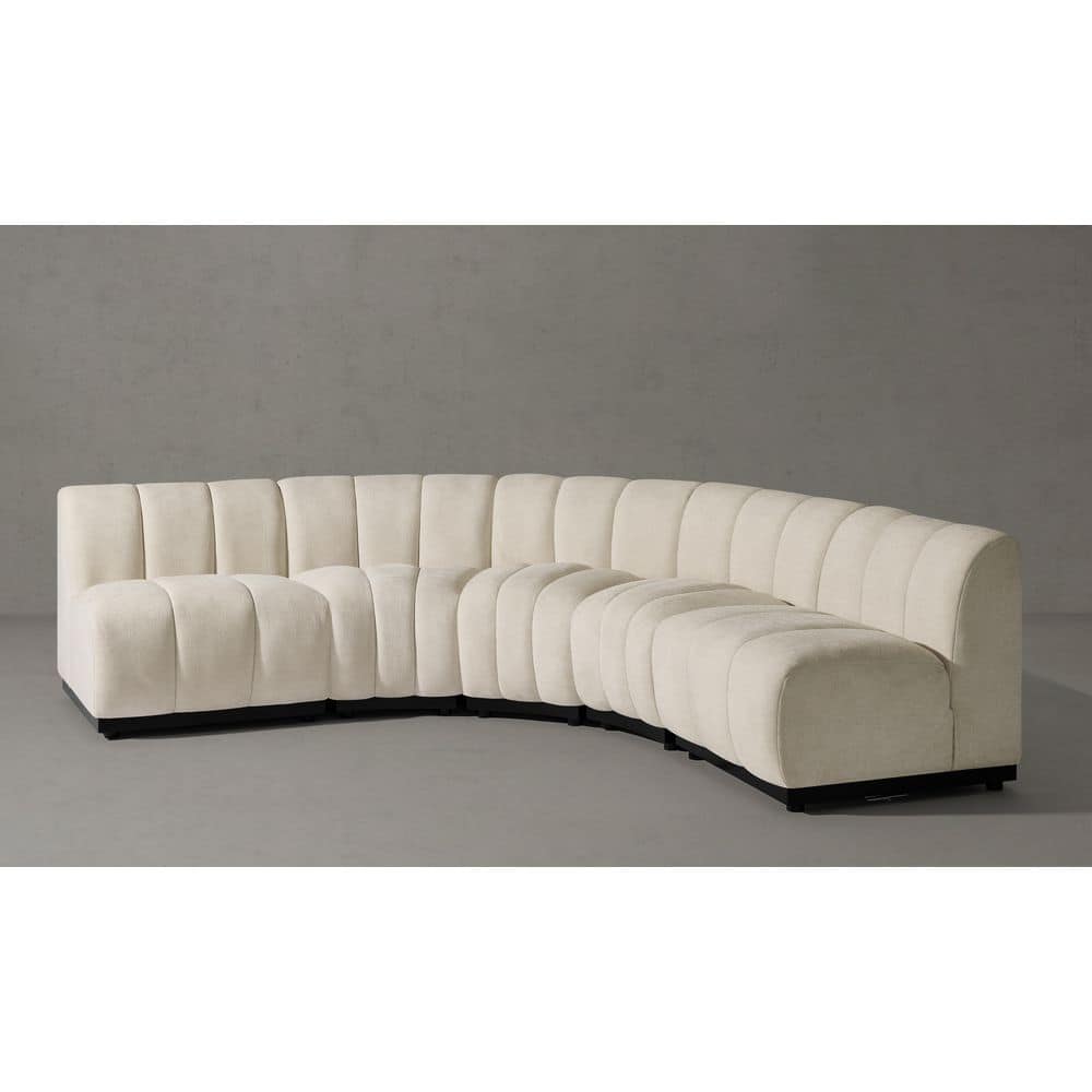 COVE 126 in. Armless Chenille Curve Modular Sectional Sofa in White price history on PriceWatchPro