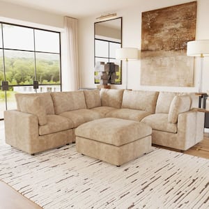 HN様loulou bk1 Magic Home 100 in. Square Arm 6-Piece Chenille L-Shaped