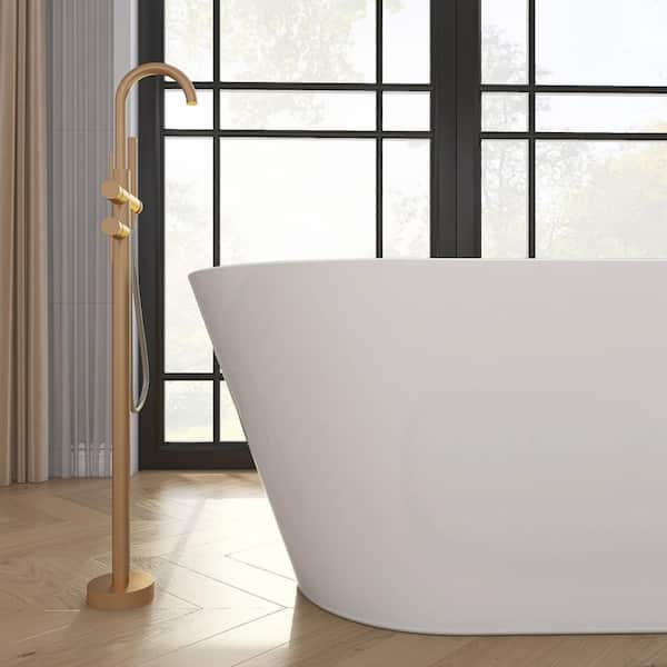 Zeafive Ane 59 in. x 29.5 in. Free Standing Soaking Tub Flatbottom