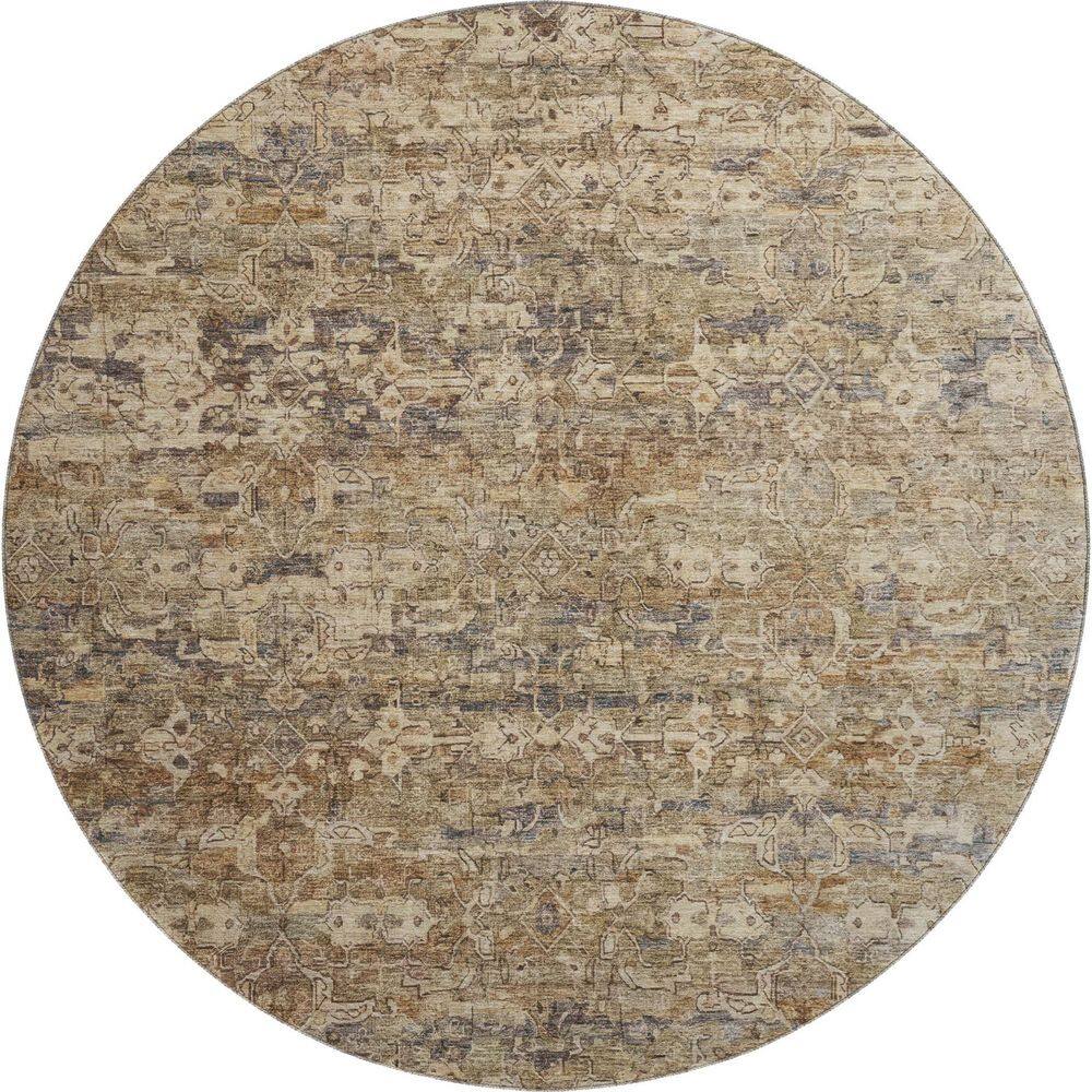 Mayfield Premium Machine Washable Abstract AMF2324 Brown 8 ft. x 8 ft. Round Rug price history on PriceWatchPro