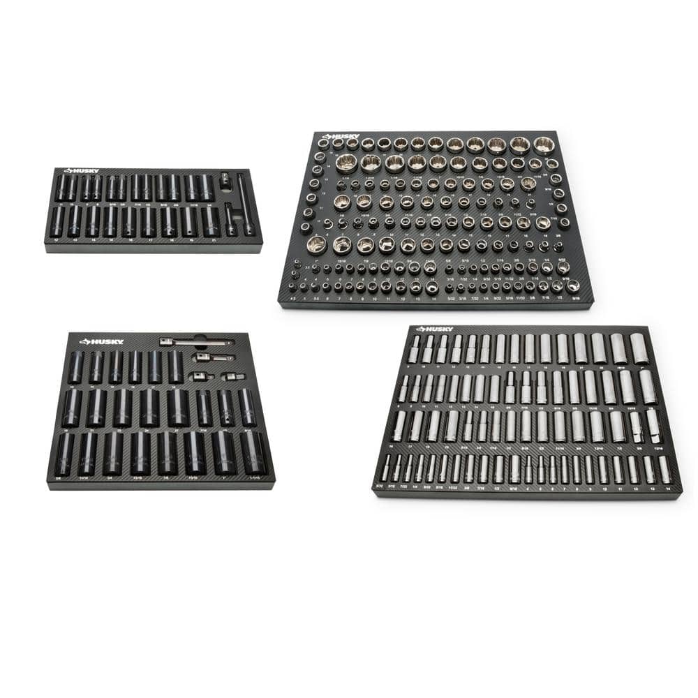 1/4 in., 3/8 in. and 1/2 in. Drive Chrome and Impact Socket Set with EVA St