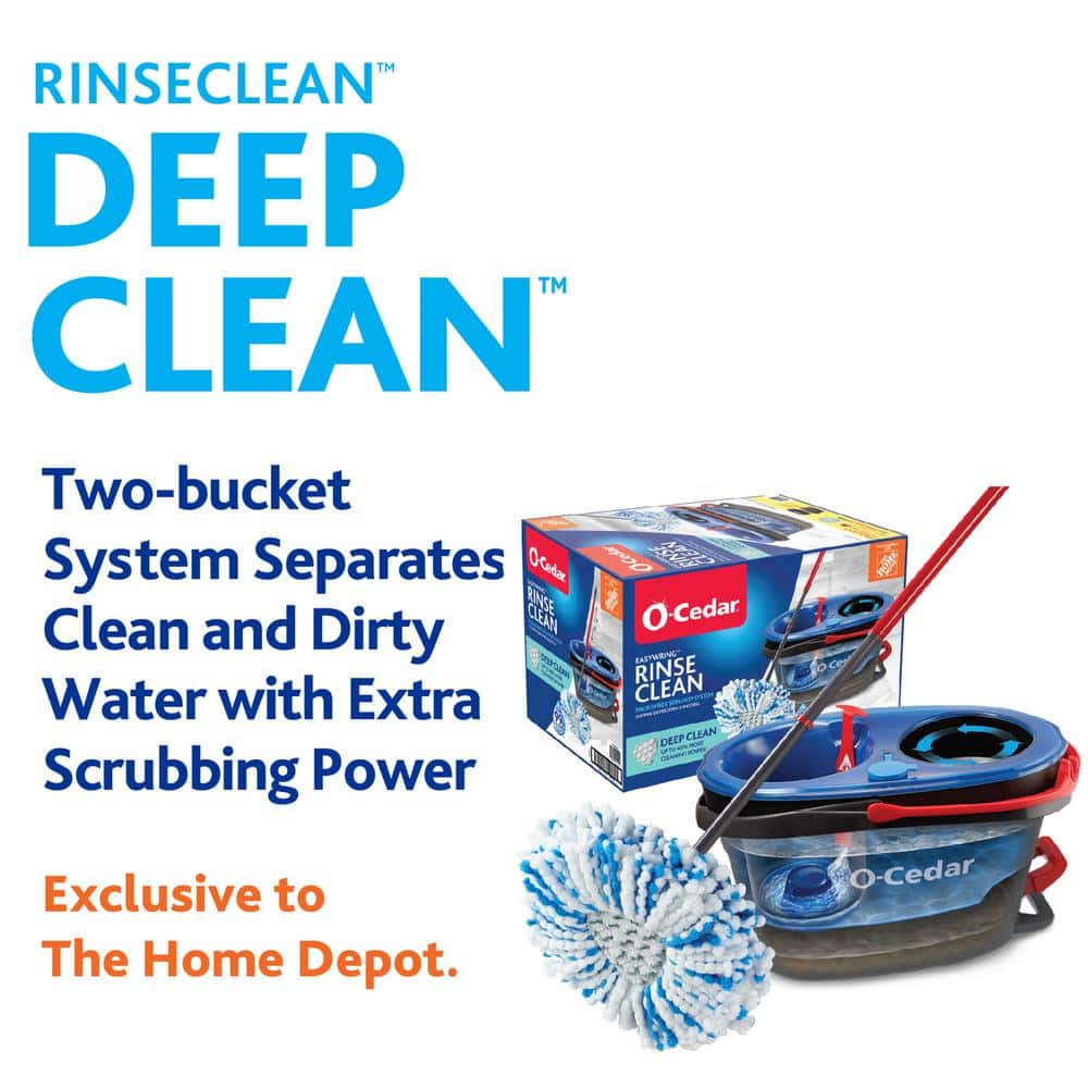 Condition photo showing New/Like New for o-cedar rinseclean deep clean microfiber spin mop, clean with clean water (the home depot exclusive)
