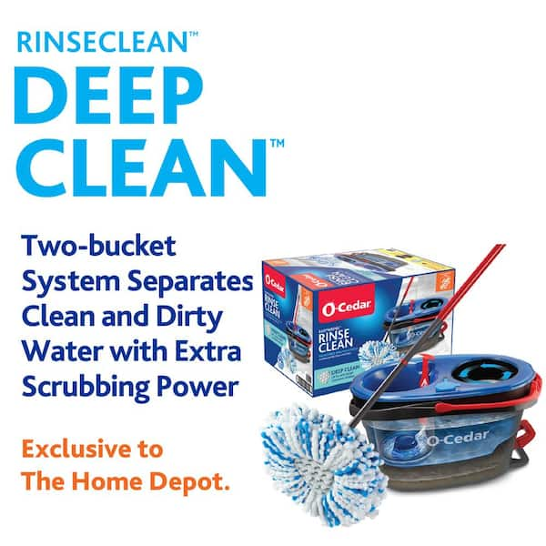 RinseClean Deep Clean Microfiber Spin Mop, Clean with Clean Water (The Home Depot Exclusive)