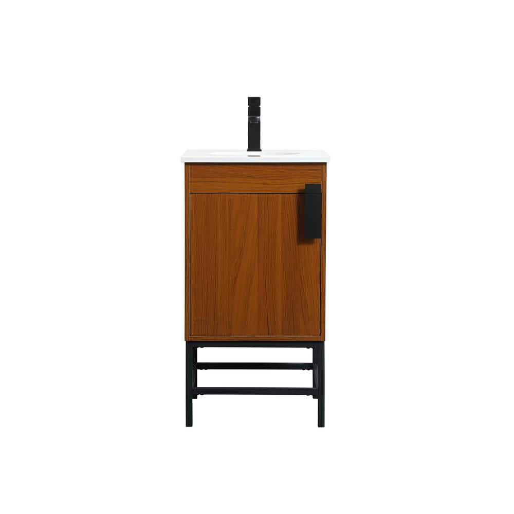 Simply Living 18 in. W x 19 in. D x 33.5 in. H Bath Vanity in Teak with Ivo