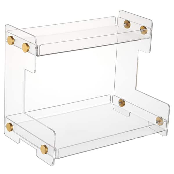 2 Tier Clear Organizer with Dividers for Cabinet / Counter