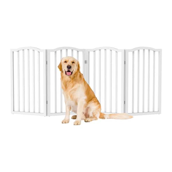 PETMAKER Wooden Pet Gate- Foldable 4-Panel Indoor Barrier Fence