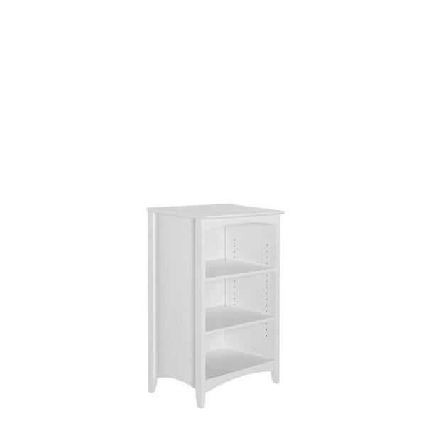 White Wood 3 Shelf Standard Bookcase, White Dresser And Bookcase