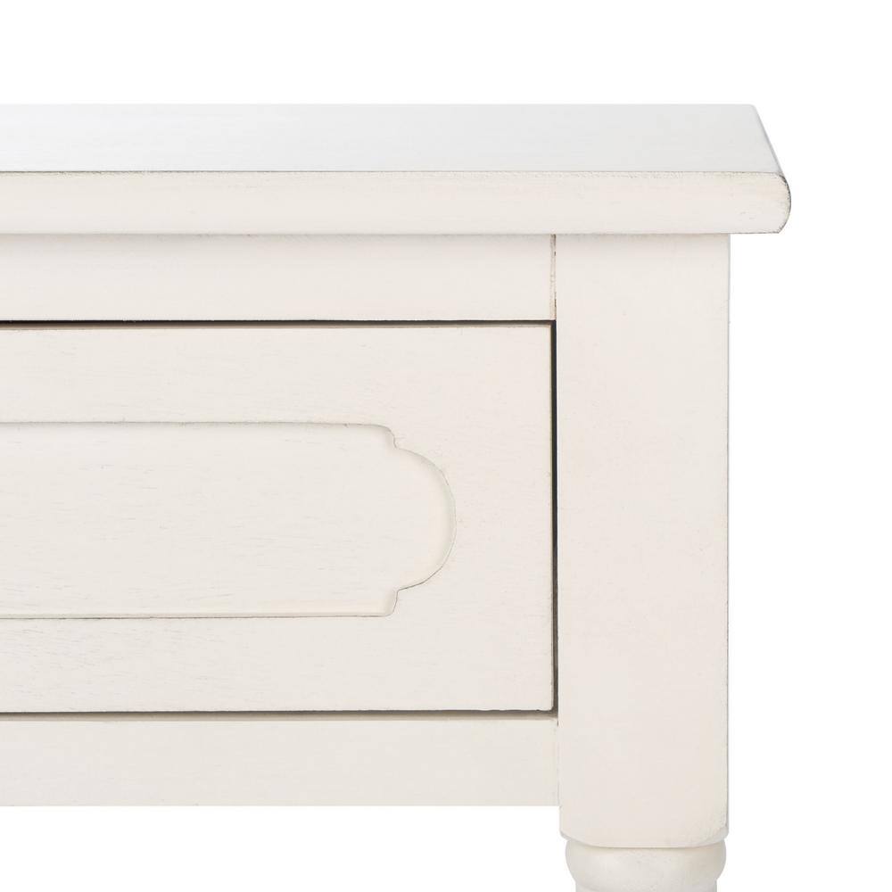 Allura Distressed White Wood 1-Drawer Accent Table